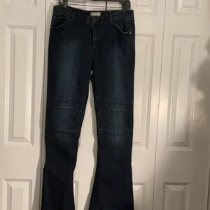 Free People Blue Flare Wide Leg Jeans